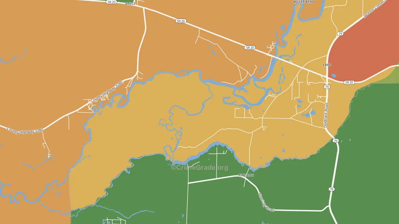 Red Head, FL Map of Drug-Related Crime Rates