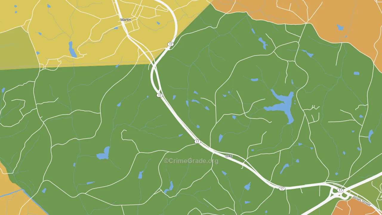 Red Hill, GA Map of Drug-Related Crime Rates