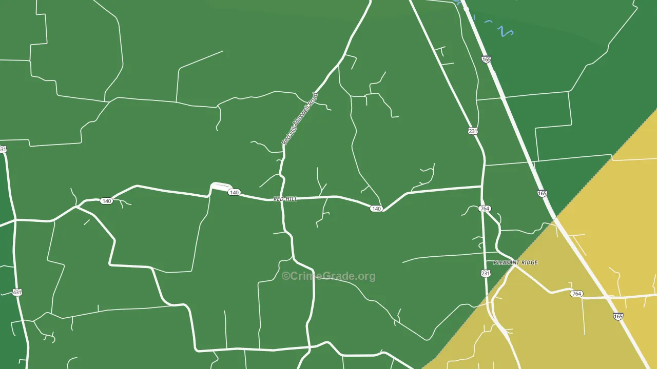 Red Hill, KY Map of Drug-Related Crime Rates