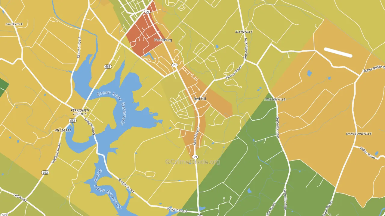Red Hill, PA Map of Drug-Related Crime Rates