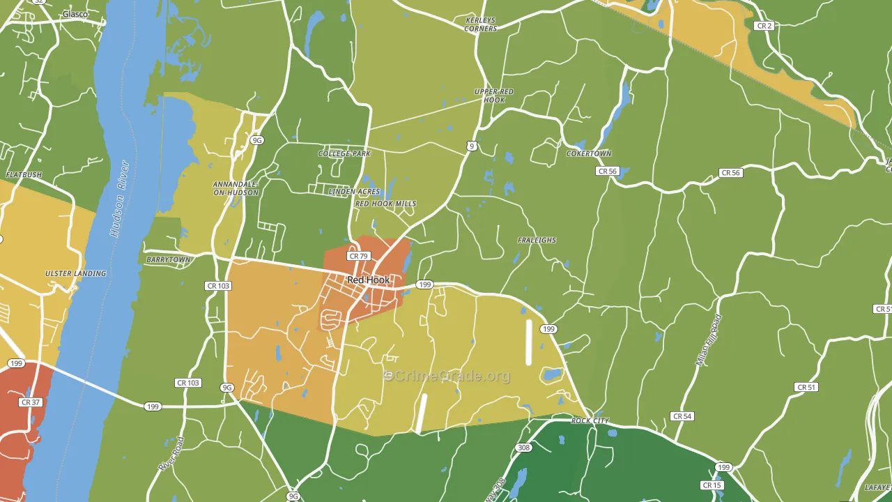 Red Hook, NY Map of Drug-Related Crime Rates