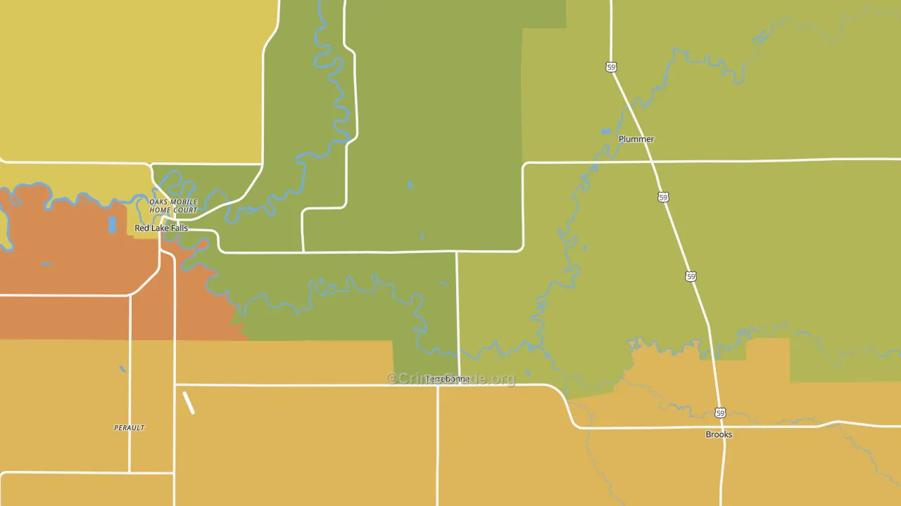 Red Lake County, MN Map of Drug-Related Crime Rates