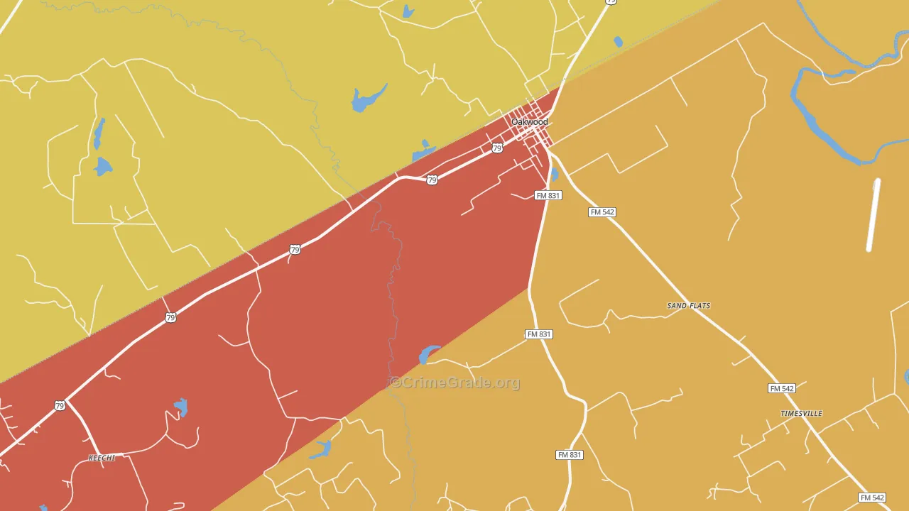 Red Lake, TX Map of Drug-Related Crime Rates