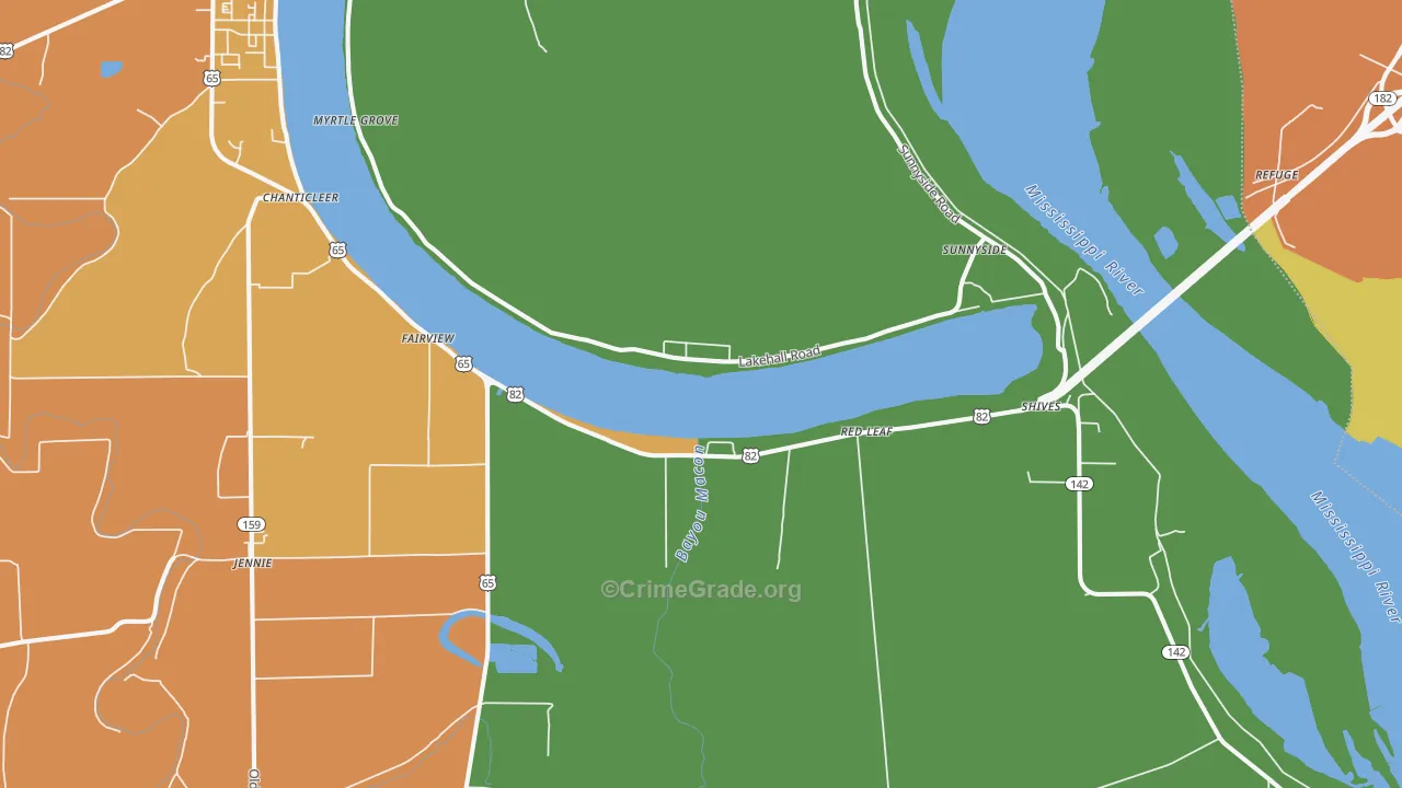 Red Leaf, AR Map of Drug-Related Crime Rates