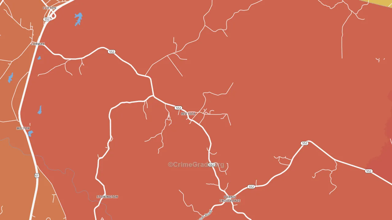 Red Lick, MS Map of Drug-Related Crime Rates
