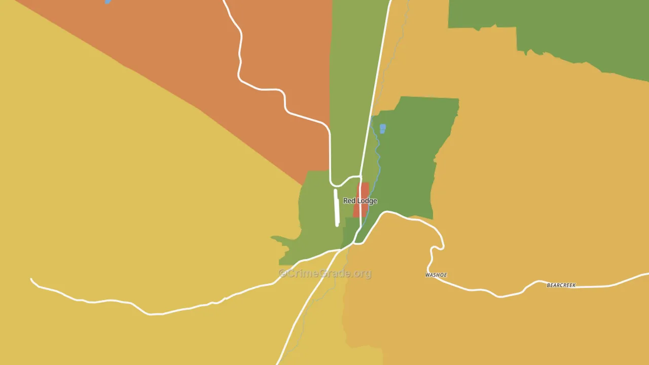 Red Lodge, MT Map of Drug-Related Crime Rates