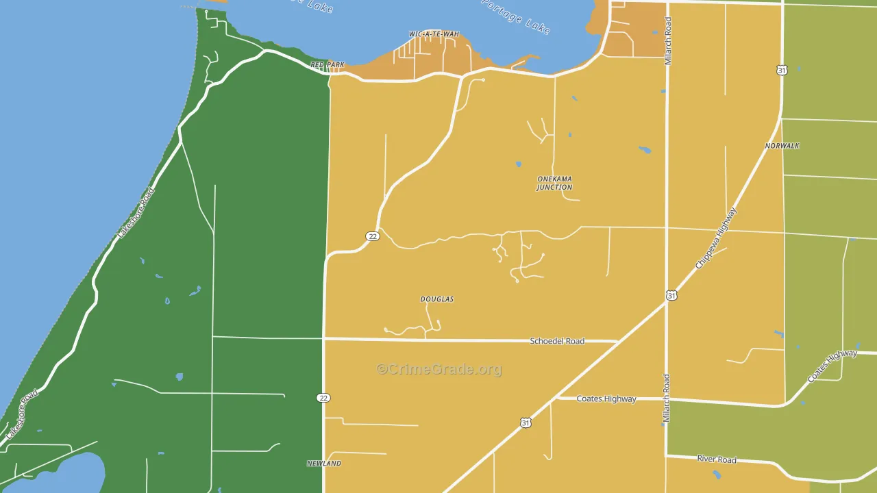 Red Park, MI Map of Drug-Related Crime Rates