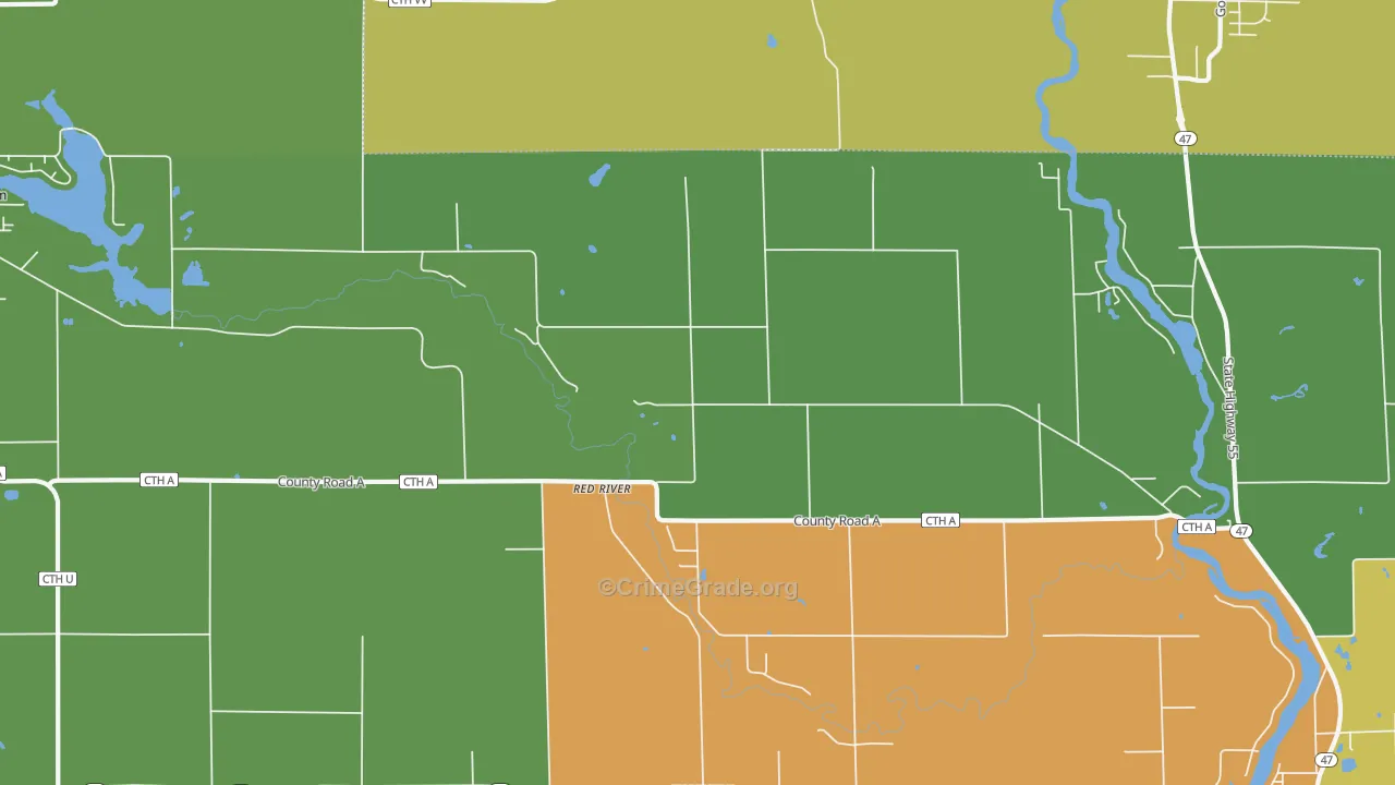 Red River, WI Map of Drug-Related Crime Rates