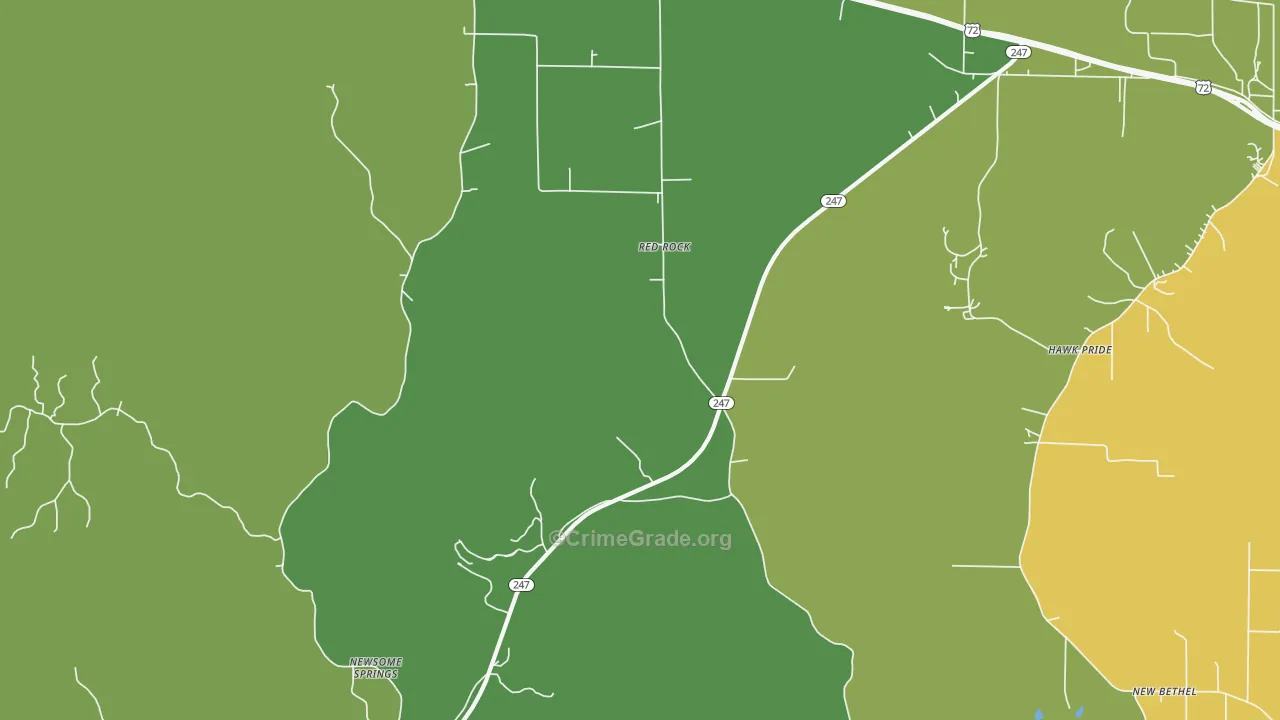 Red Rock, AL Map of Drug-Related Crime Rates
