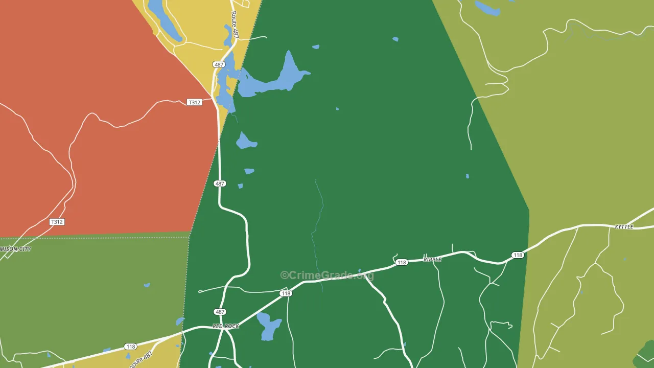 Red Rock, PA Map of Drug-Related Crime Rates