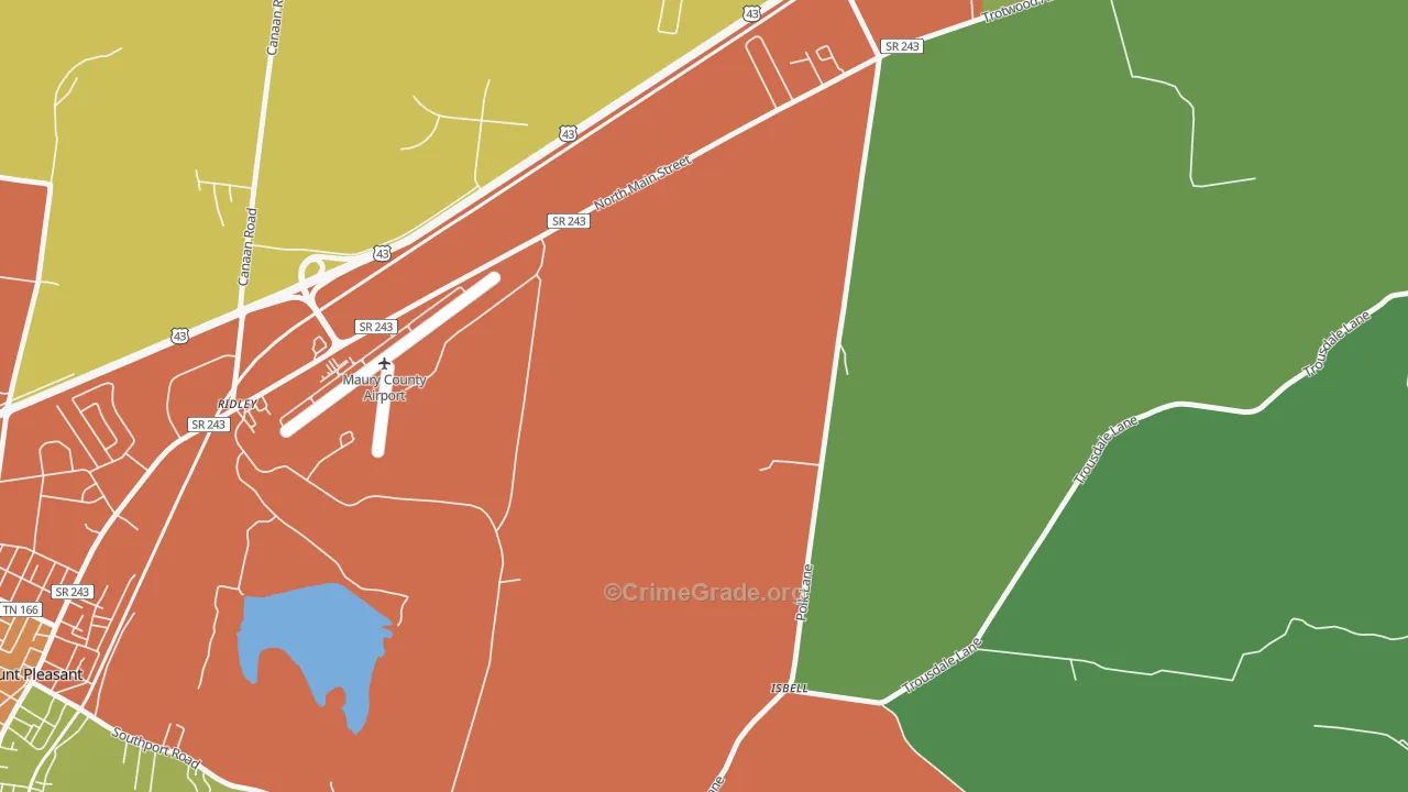 Red Row, TN Map of Drug-Related Crime Rates