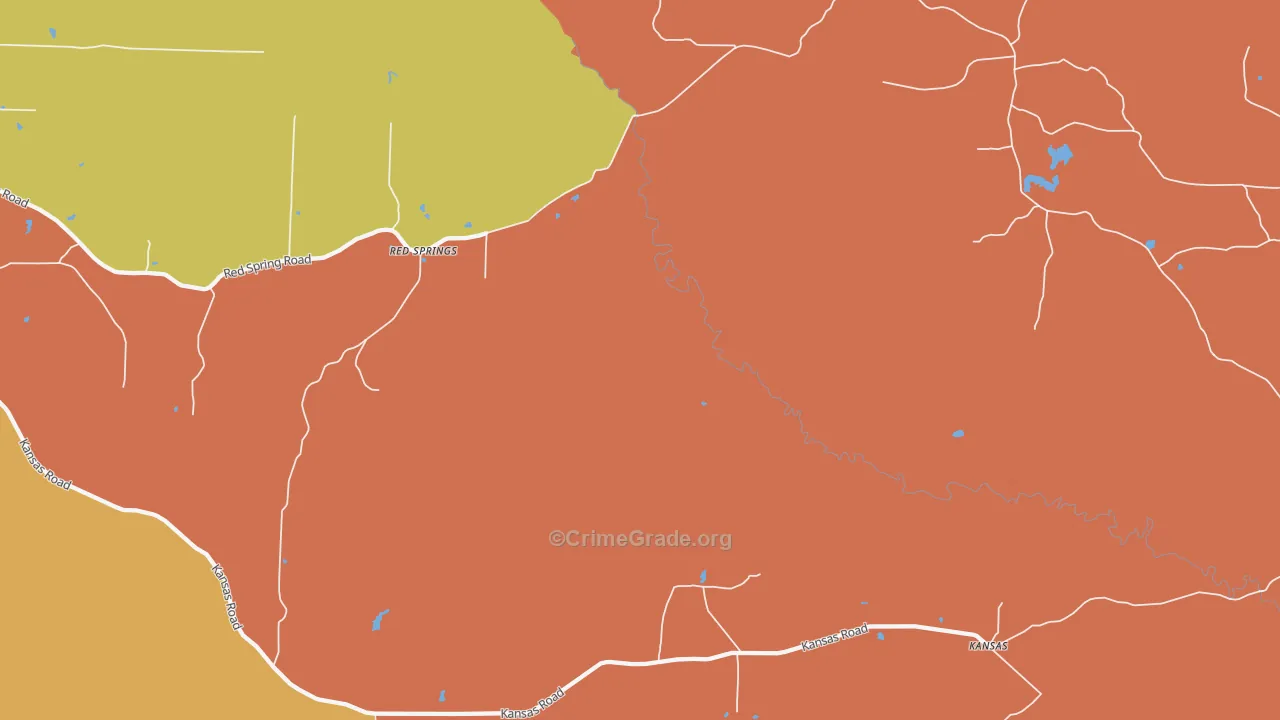 Red Springs, AR Map of Drug-Related Crime Rates