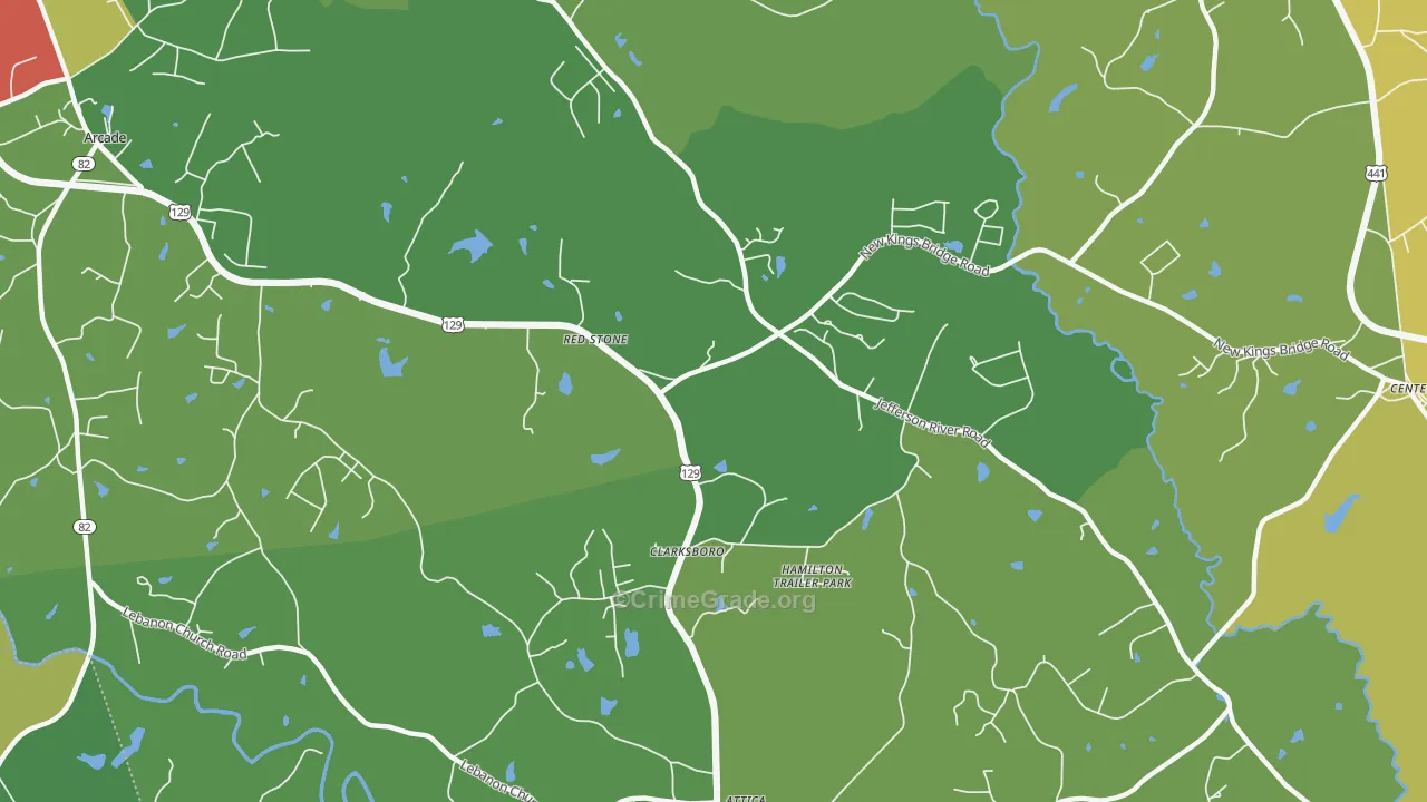 Red Stone, GA Map of Drug-Related Crime Rates