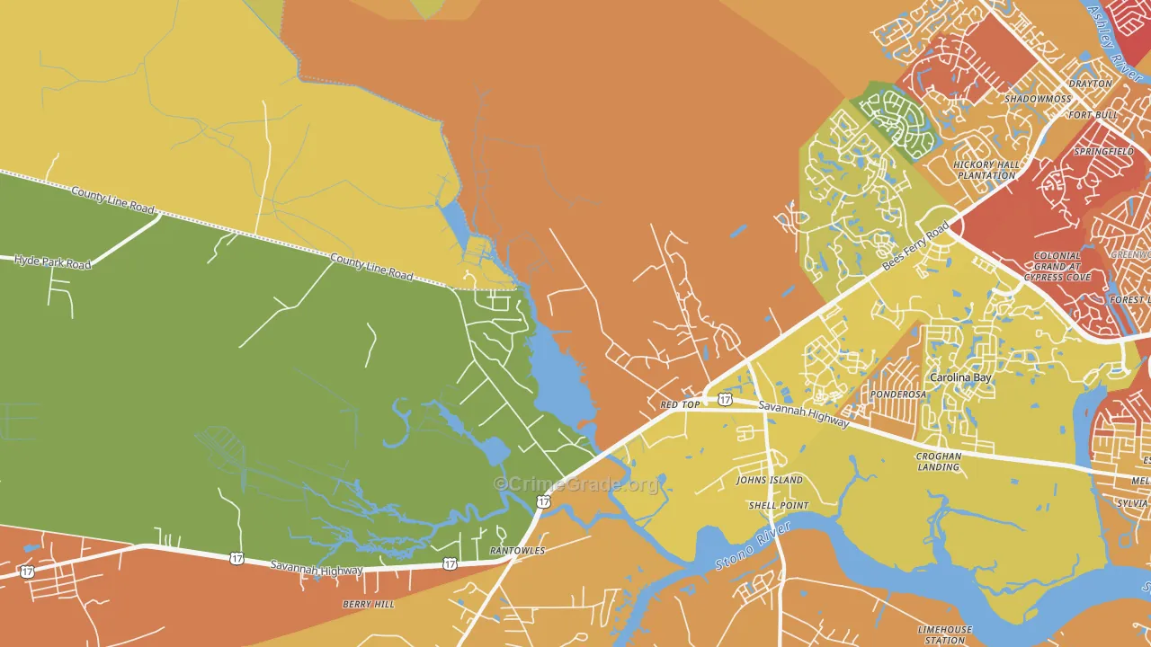 Red Top, SC Map of Drug-Related Crime Rates