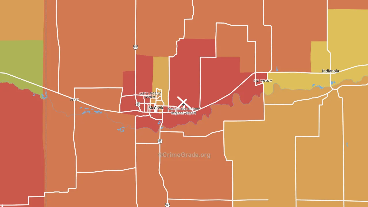 Red Willow County, NE Map of Drug-Related Crime Rates