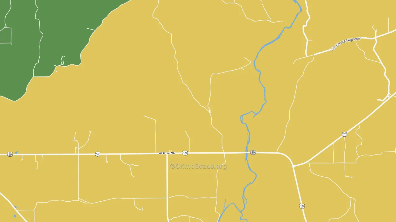 Red Wing, AR Map of Drug-Related Crime Rates