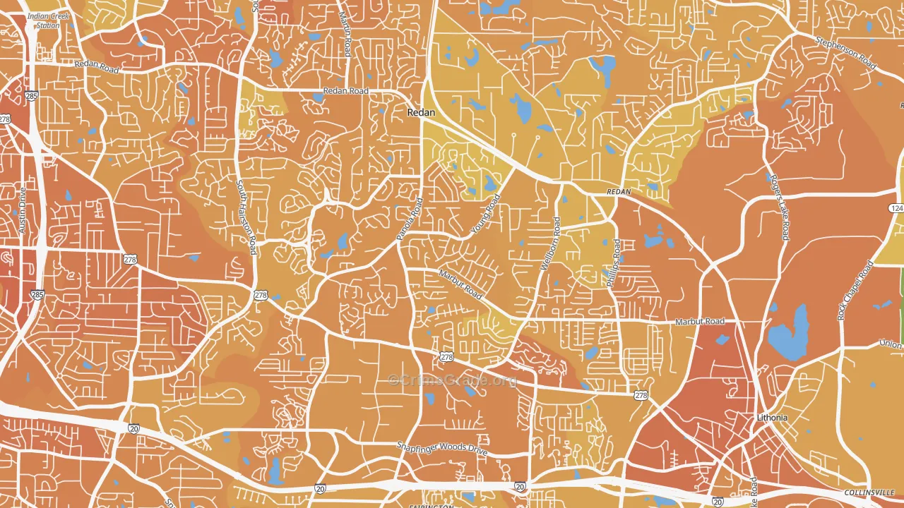 Redan, GA Map of Drug-Related Crime Rates