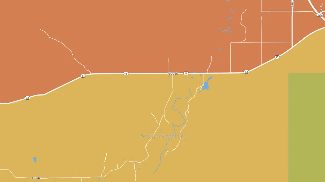 Redden, OK Map of Drug-Related Crime Rates
