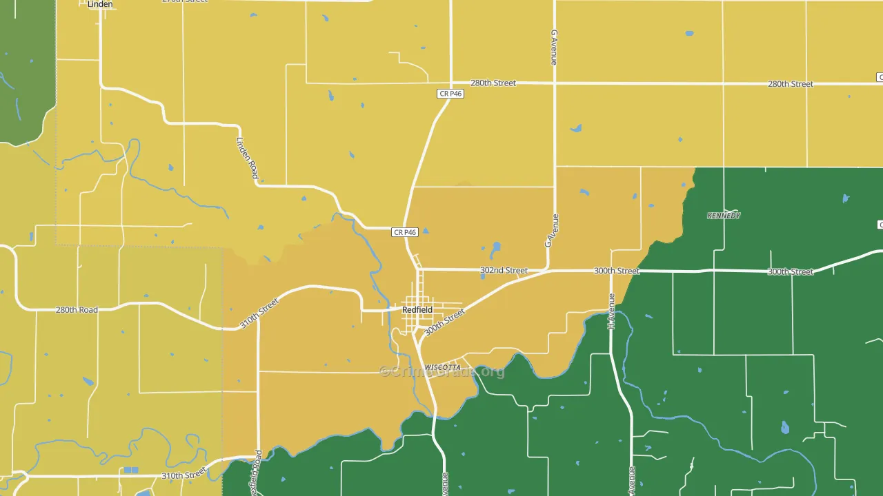 Redfield, IA Map of Drug-Related Crime Rates