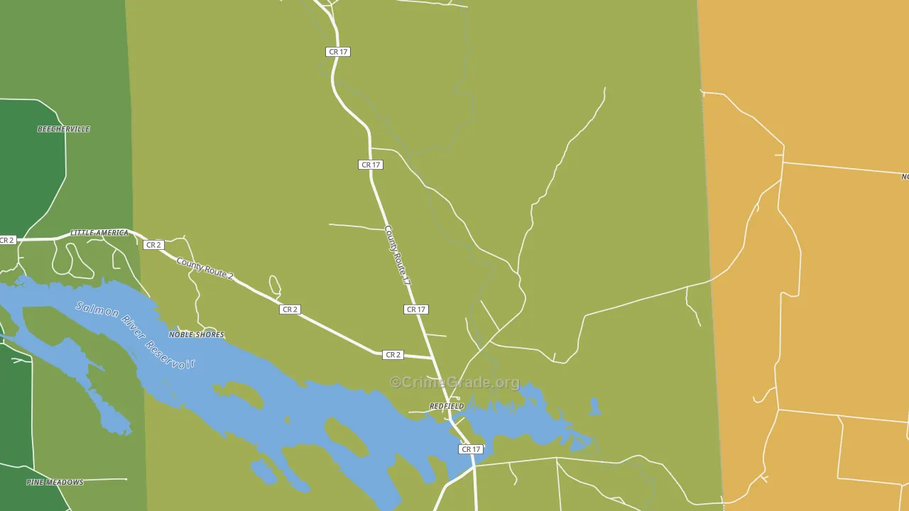 Redfield, NY Map of Drug-Related Crime Rates