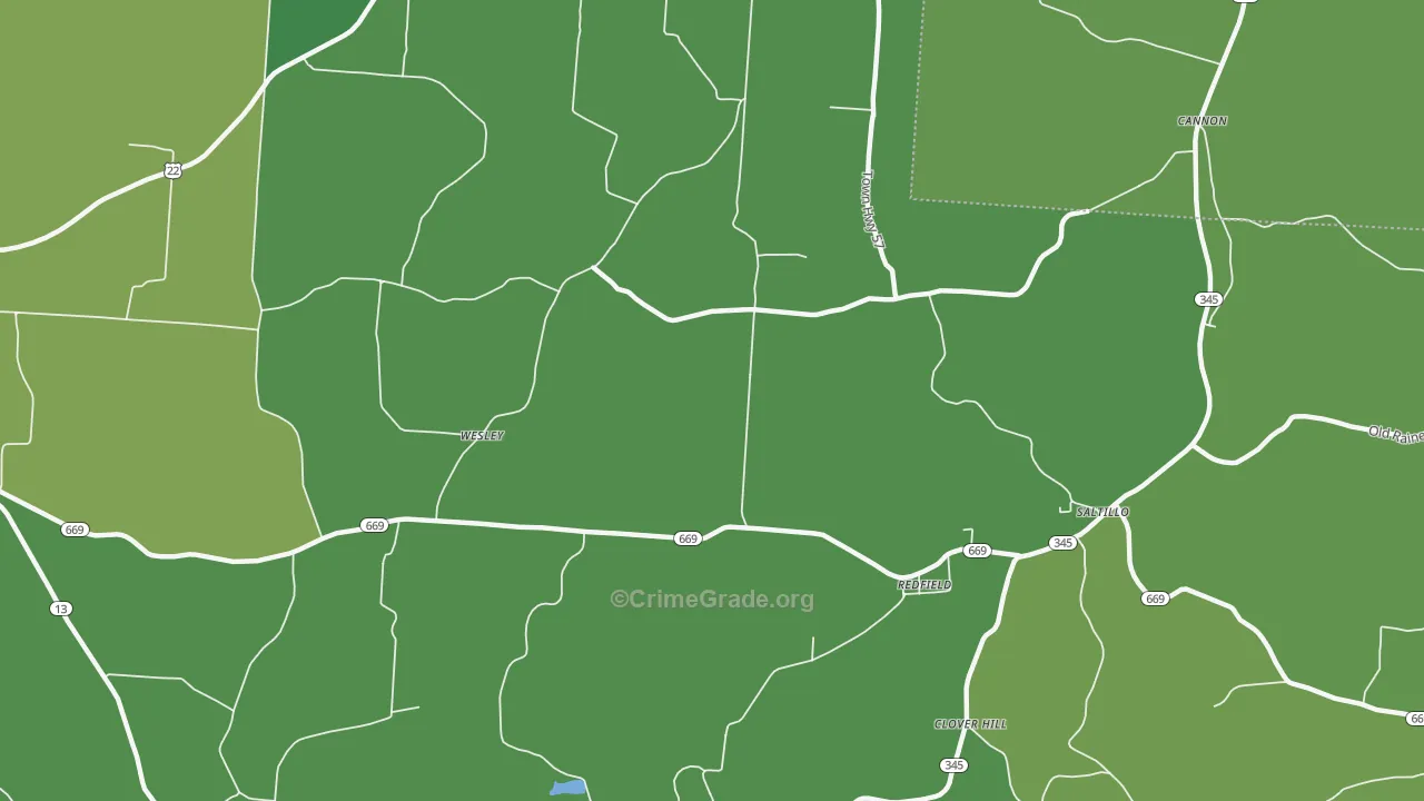 Redfield, OH Map of Drug-Related Crime Rates