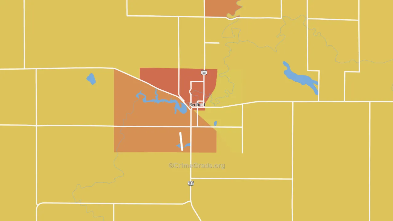 Redfield, SD Map of Drug-Related Crime Rates