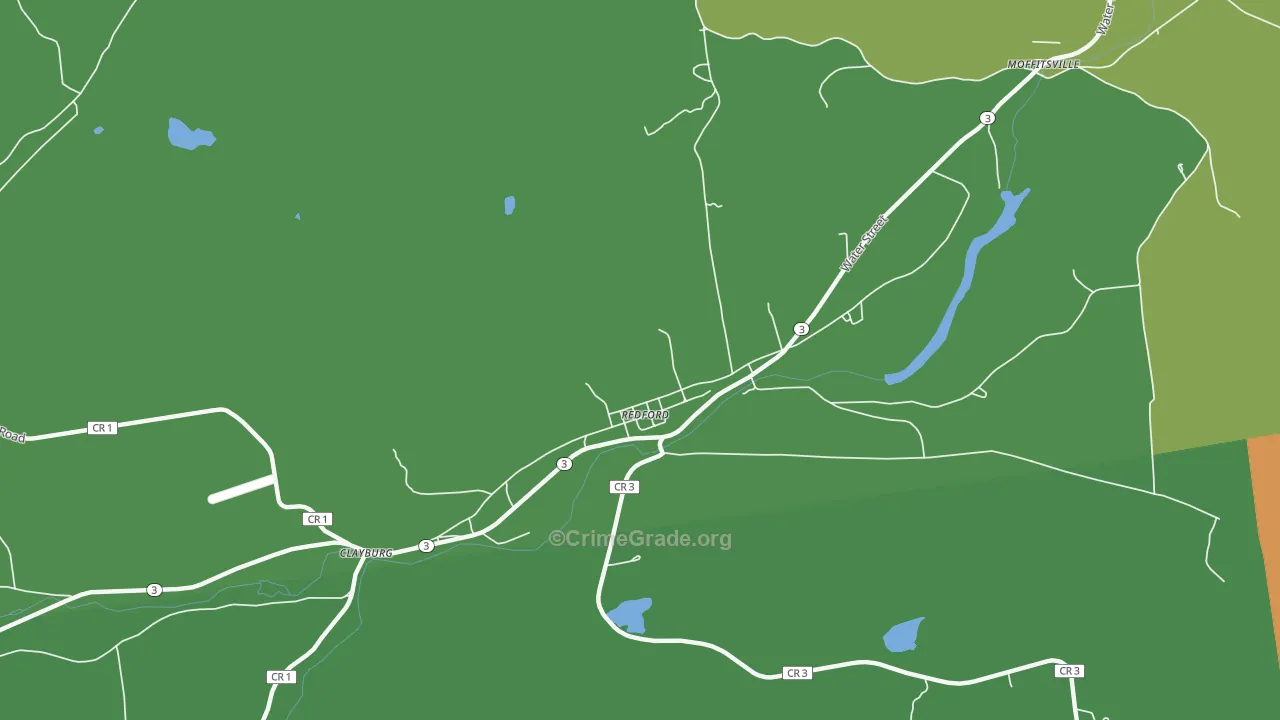 Redford, NY Map of Drug-Related Crime Rates