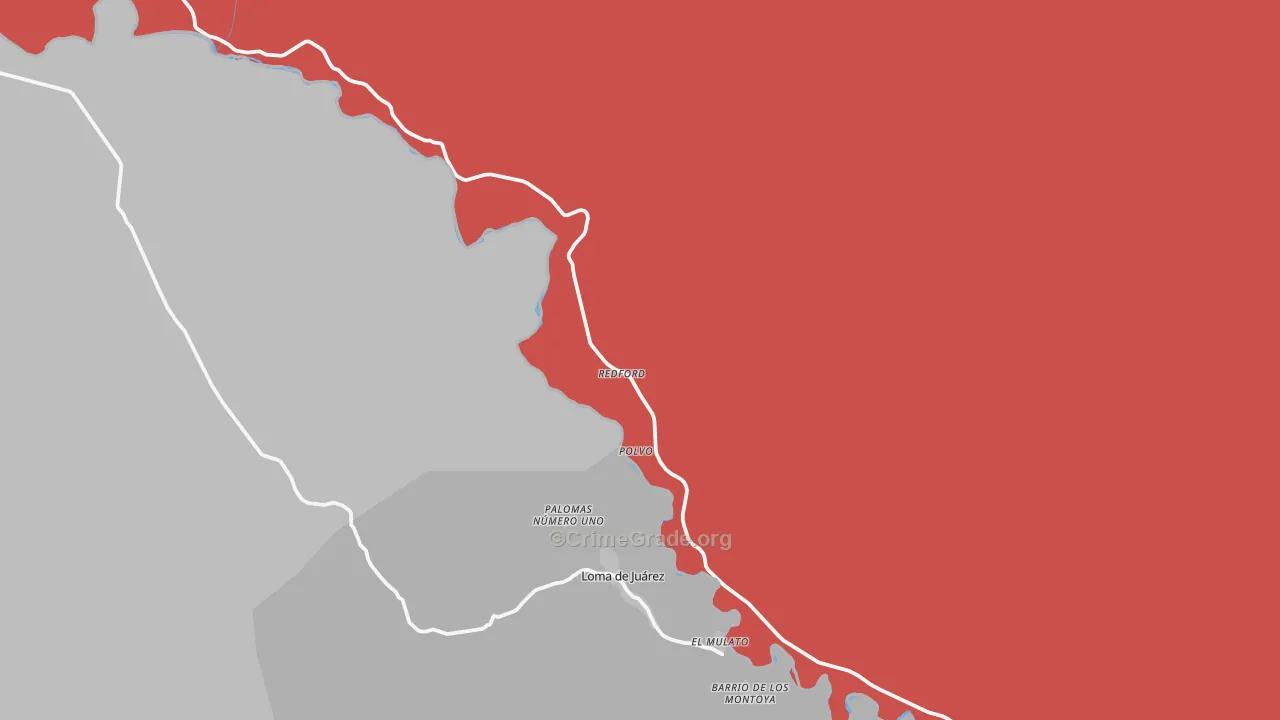 Redford, TX Map of Drug-Related Crime Rates