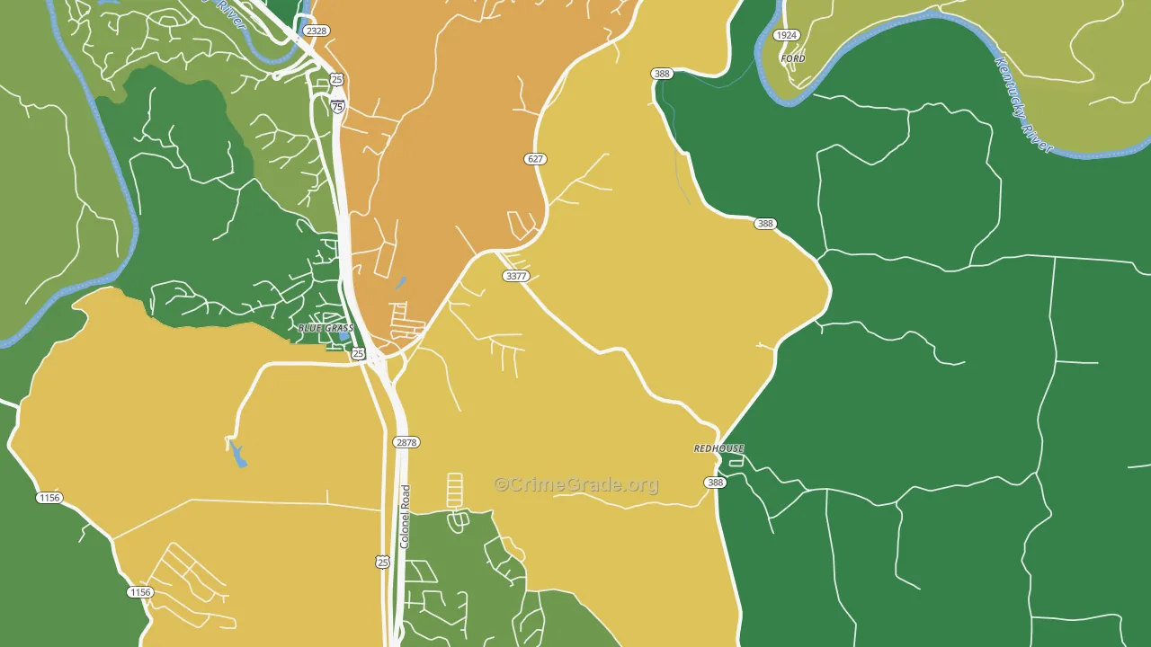 Redhouse, KY Map of Drug-Related Crime Rates