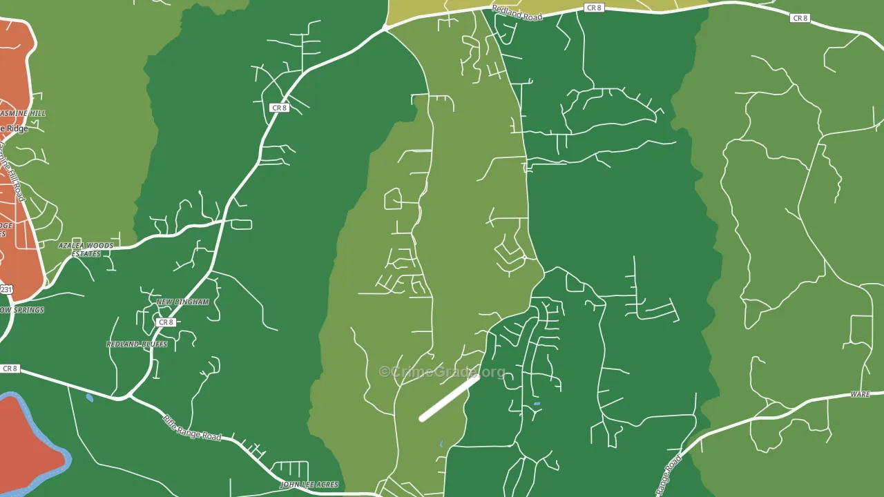 Redland, AL Map of Drug-Related Crime Rates