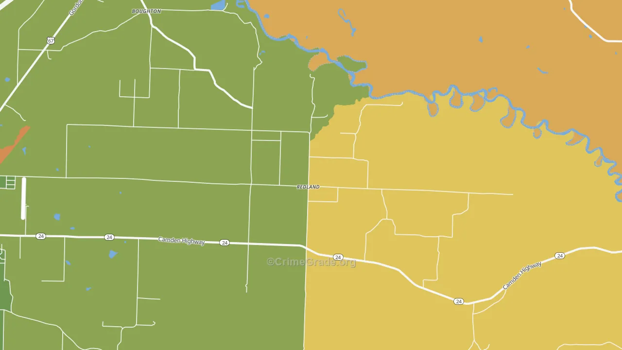 Redland, AR Map of Drug-Related Crime Rates