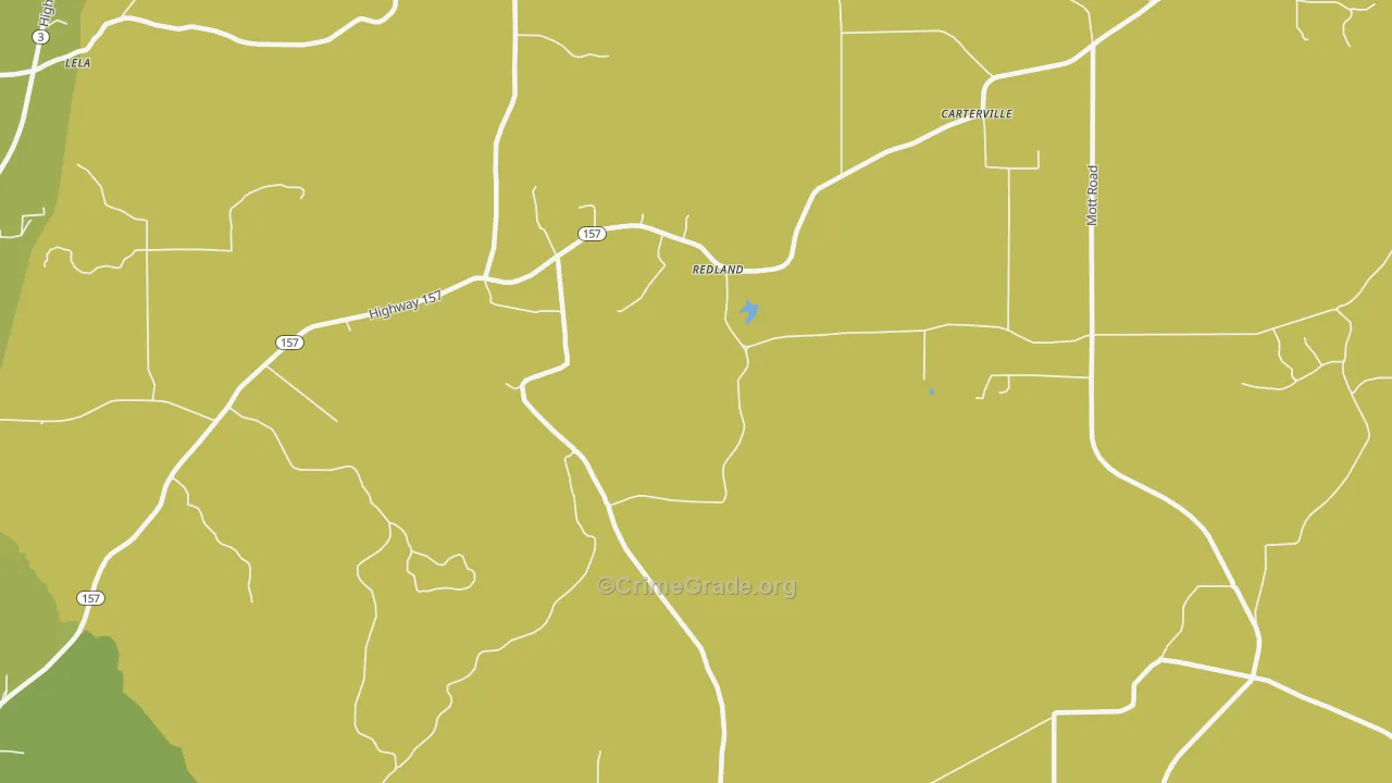 Redland, LA Map of Drug-Related Crime Rates