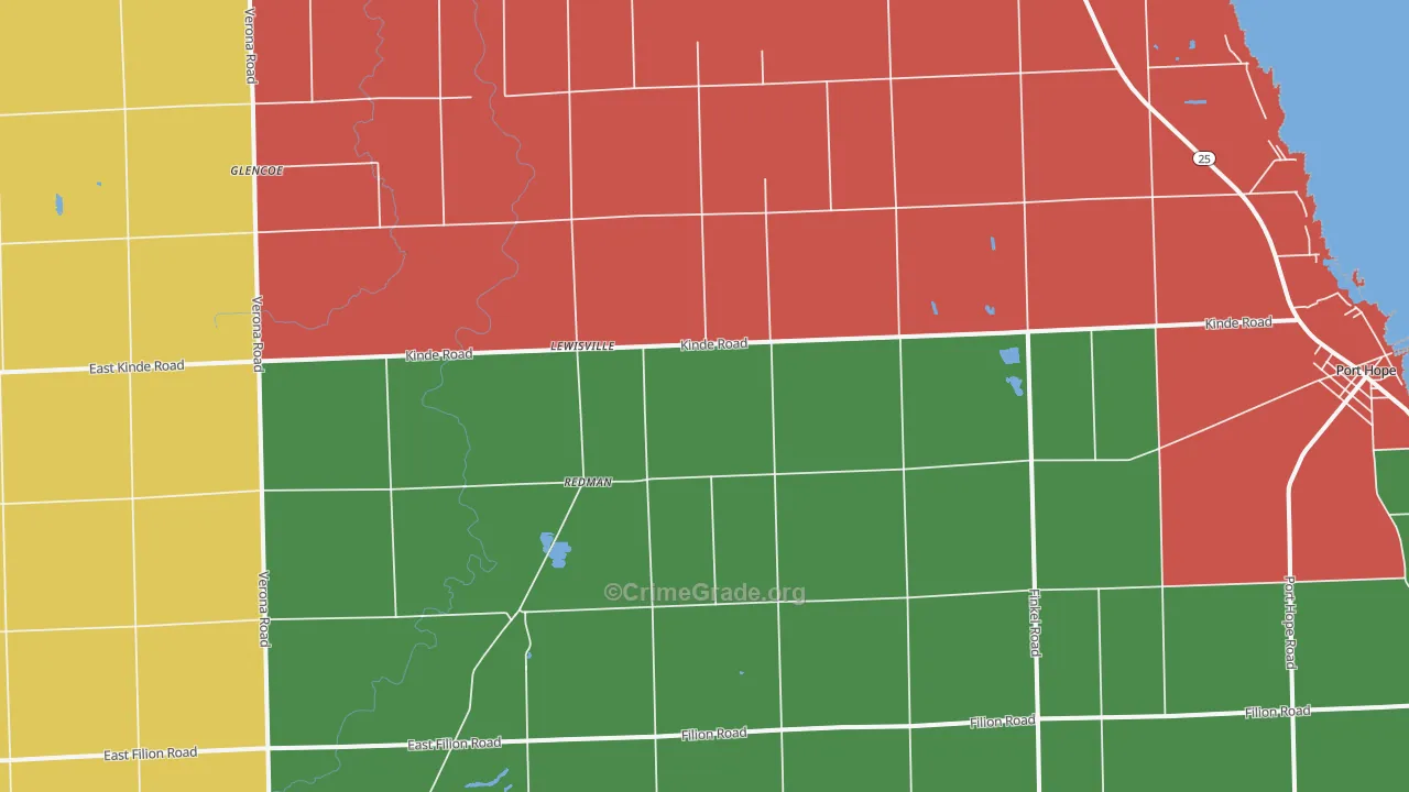 Redman, MI Map of Drug-Related Crime Rates
