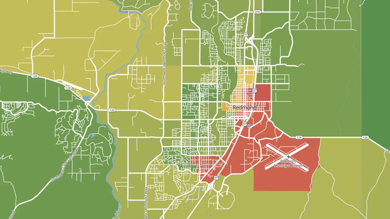 Redmond, OR Map of Drug-Related Crime Rates