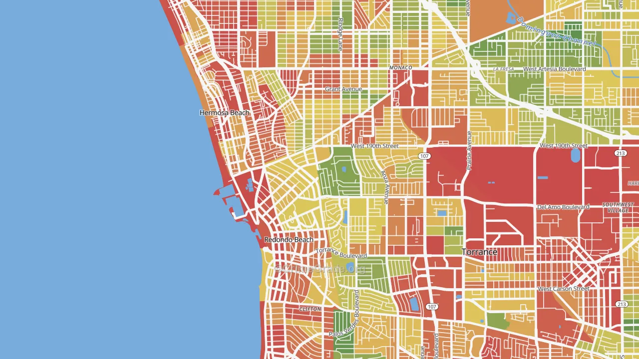 Redondo Beach, CA Map of Drug-Related Crime Rates
