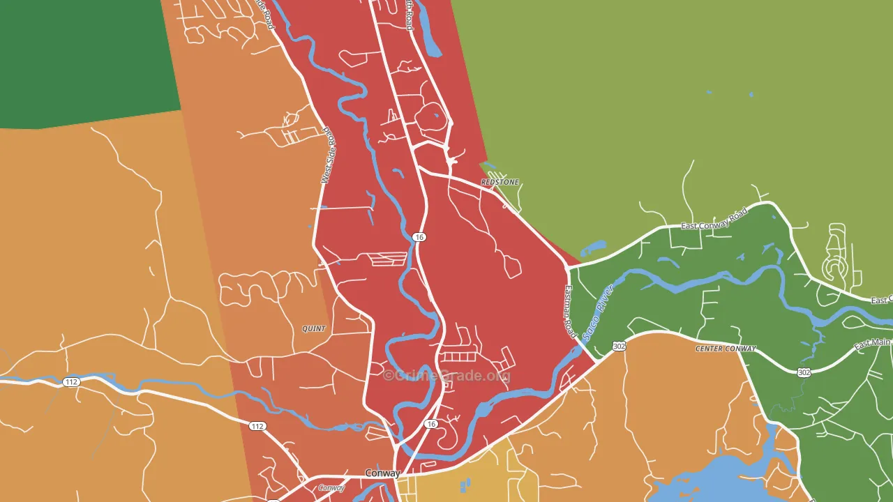 Redstone, NH Map of Drug-Related Crime Rates