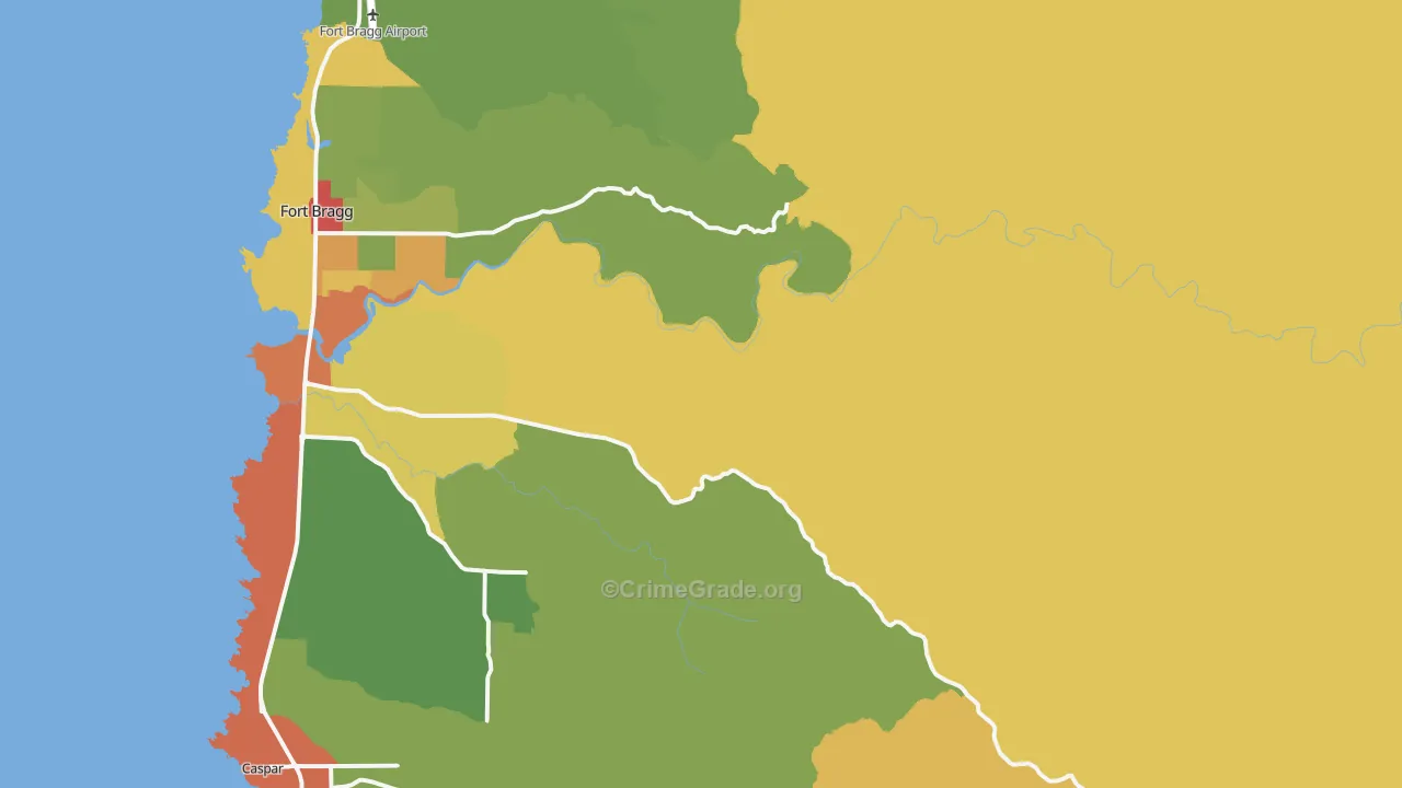 Redwood Lodge, CA Map of Drug-Related Crime Rates