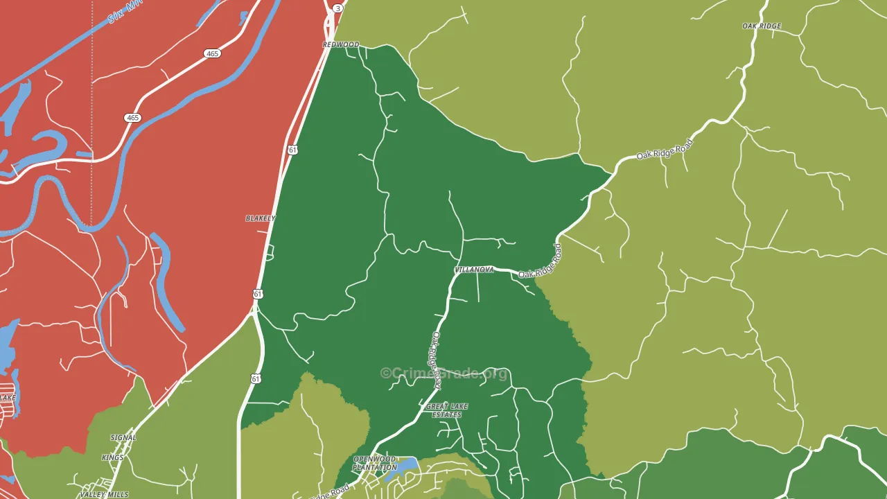 Redwood, MS Map of Drug-Related Crime Rates