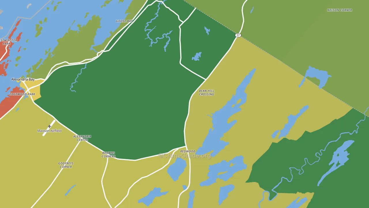 Redwood, NY Map of Drug-Related Crime Rates