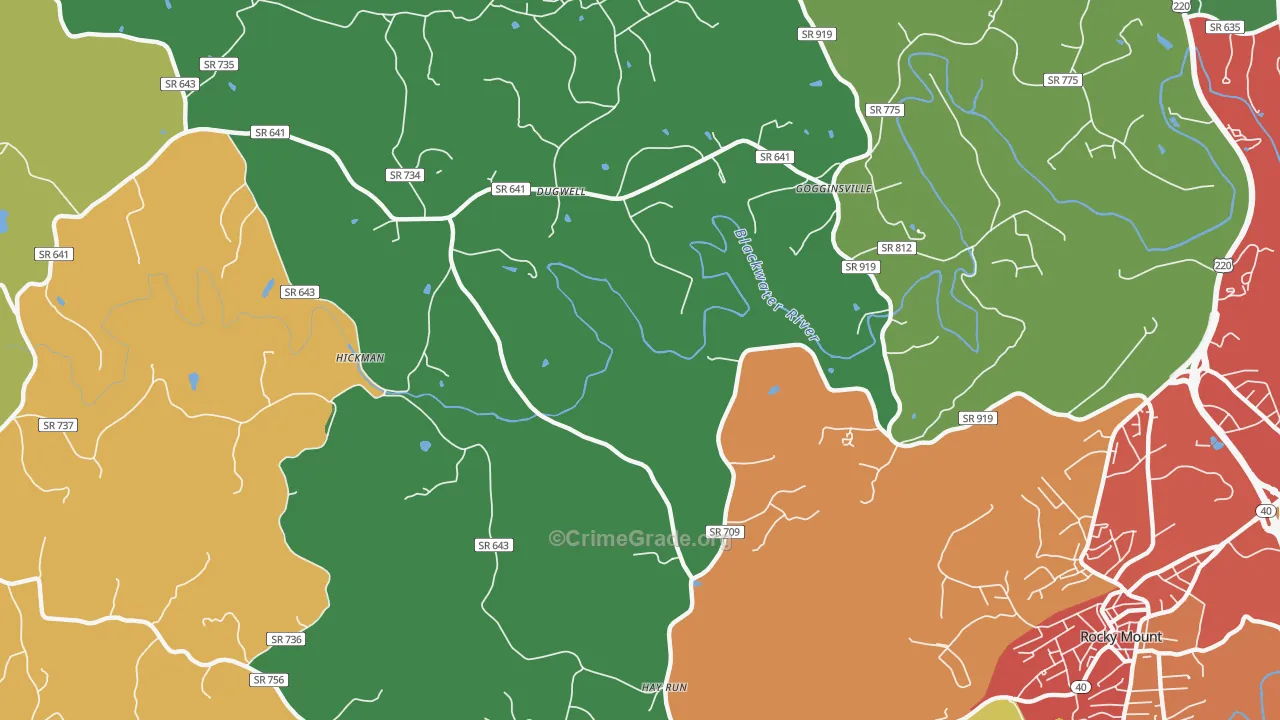 Redwood, VA Map of Drug-Related Crime Rates