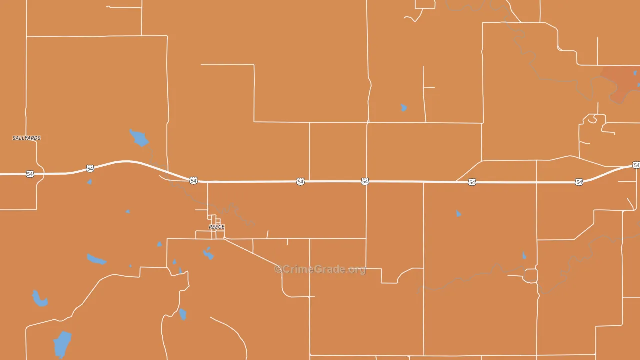 Reece, KS Map of Drug-Related Crime Rates