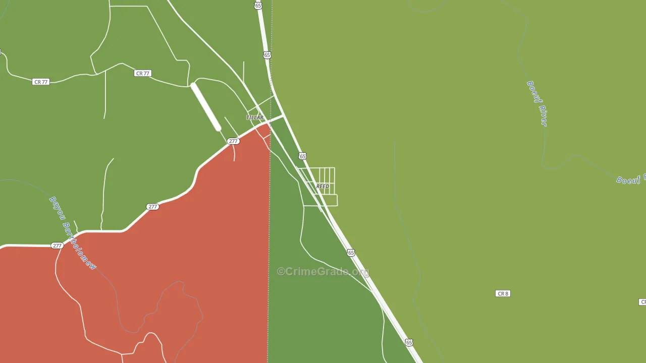 Reed, AR Map of Drug-Related Crime Rates