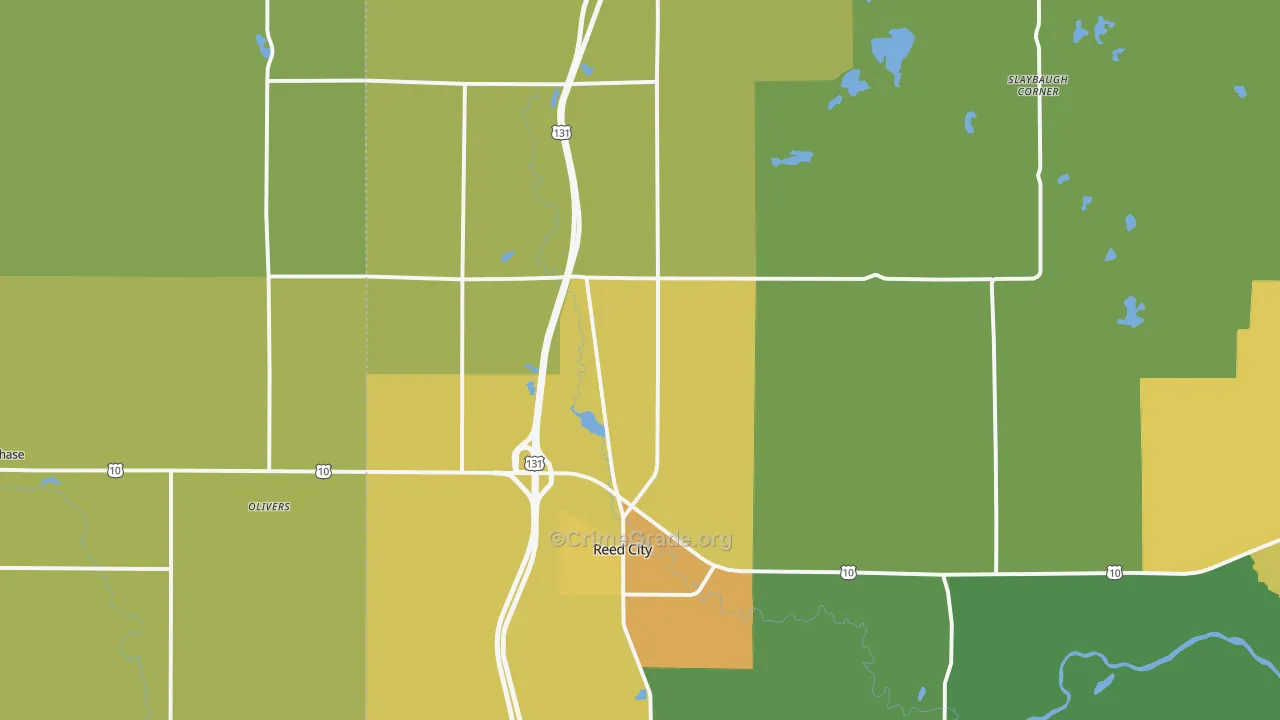 Reed City, MI Map of Drug-Related Crime Rates