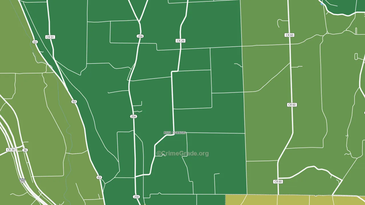 Reed Corners, NY Map of Drug-Related Crime Rates