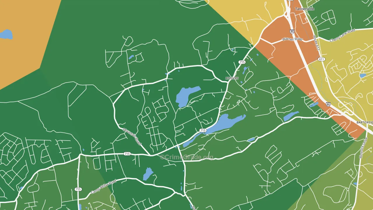 Reeders, PA Map of Drug-Related Crime Rates