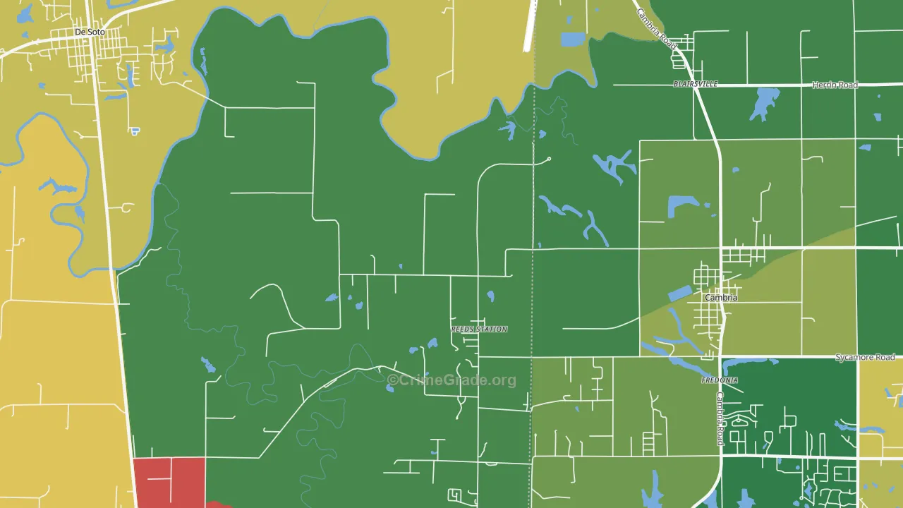 Reeds Station, IL Map of Drug-Related Crime Rates