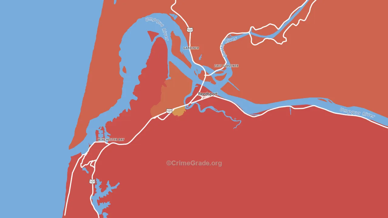 Reedsport, OR Map of Drug-Related Crime Rates