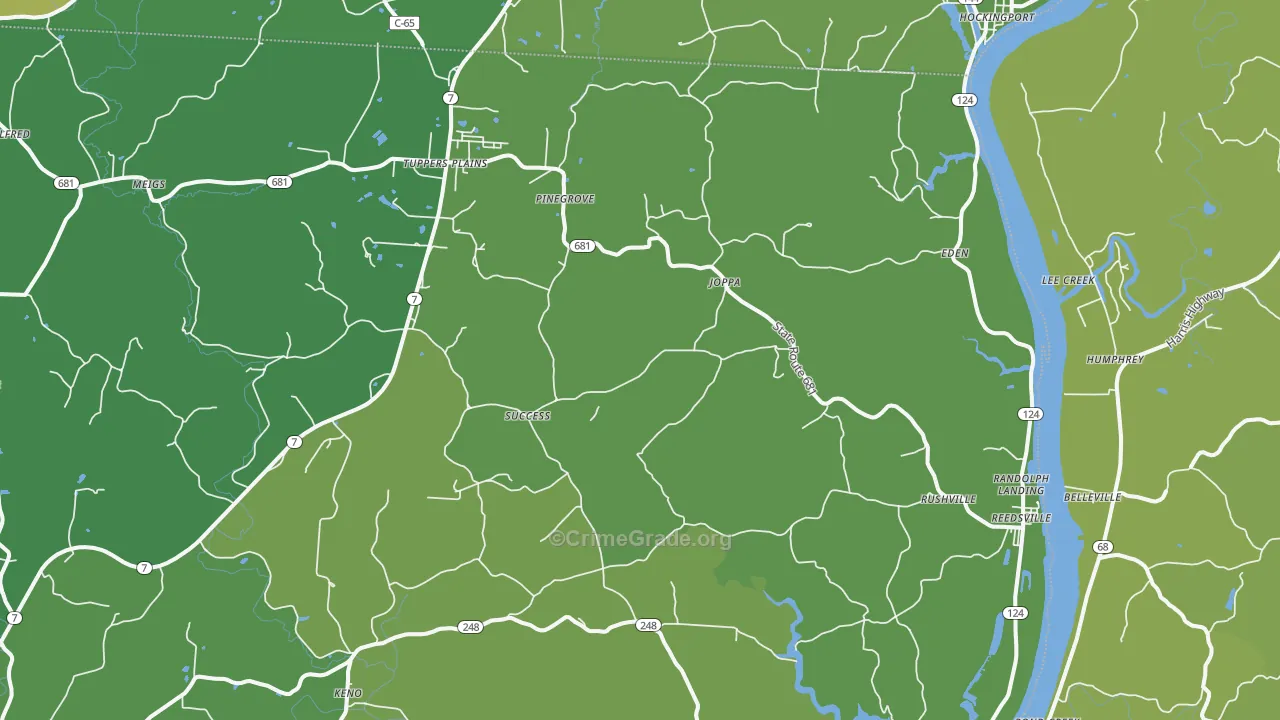 Reedsville, OH Map of Drug-Related Crime Rates