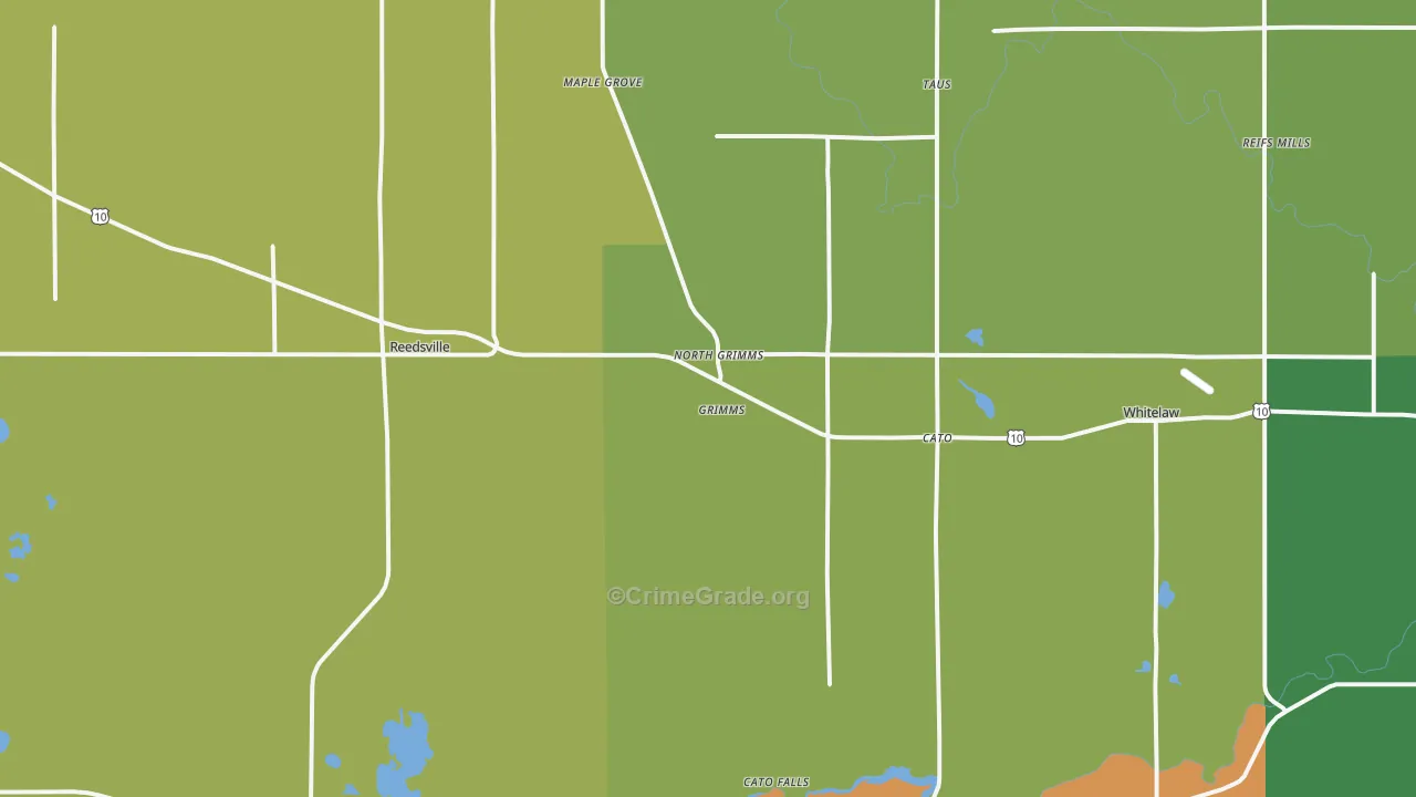 Reedsville, WI Map of Drug-Related Crime Rates