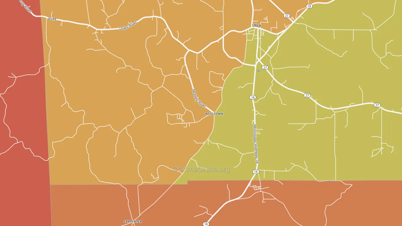 Reedtown, MS Map of Drug-Related Crime Rates